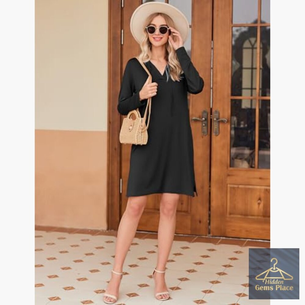 UPF 50+ Long Sleeve Hooded Dress Lightweight Athletic Sun Protection - Picture 5 of 7